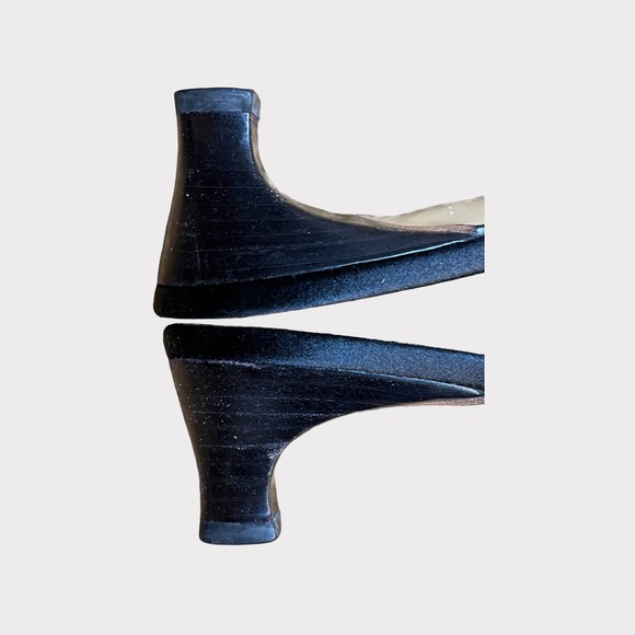 Gucci Satin Mules Womens Size 7 Black Leather Square Toe Slip On Shoes - Picture 7 of 13